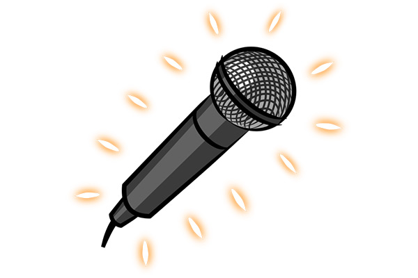 Leuchtendes Mikrofon Digitalgrafik